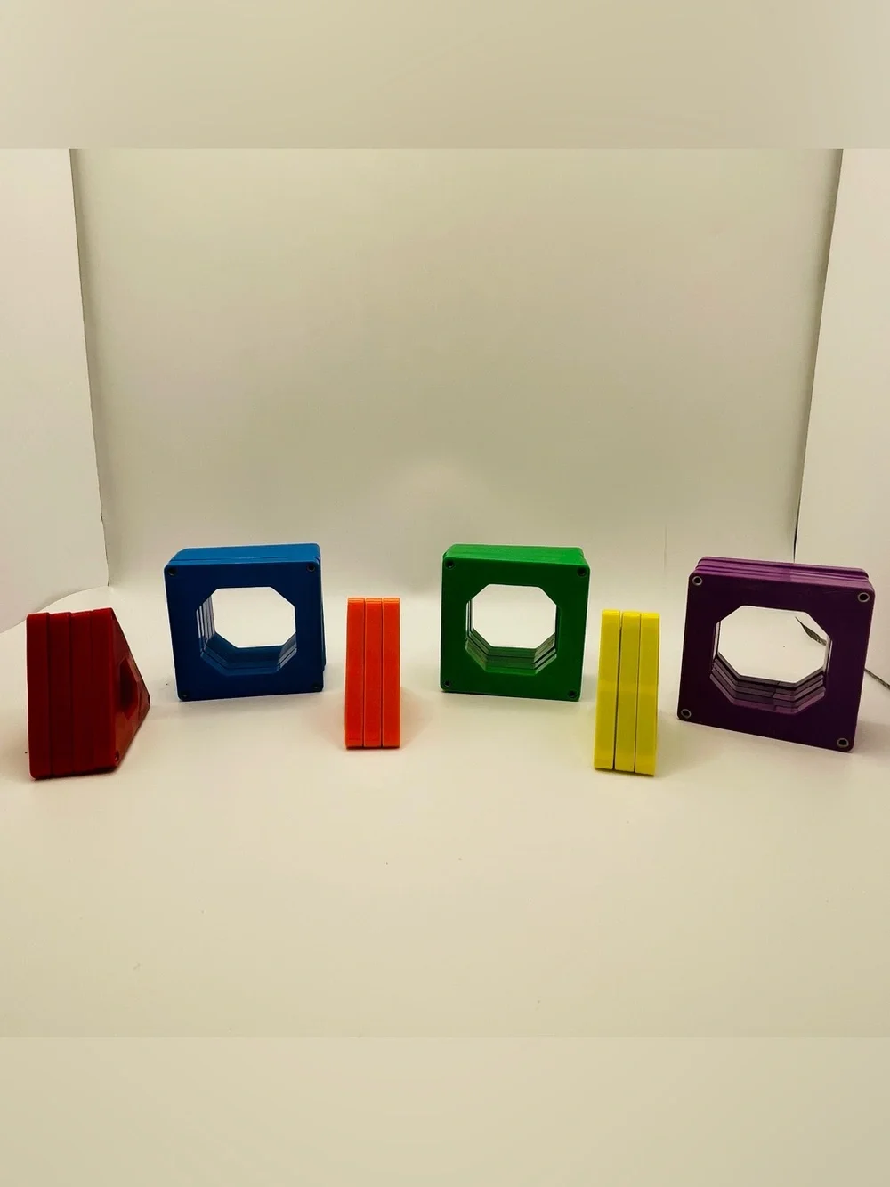 Magnetic Tiles Building 25 Lot Kids Toys 15 Squares 10 Triangles STEM Education